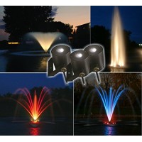 Kasco Marine 6 LED Light Fountain 2 Hp floating lake and pond fountain w/ lighting 8400JFL (w/ 250 ft. cord)