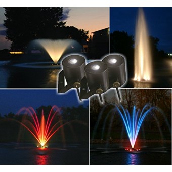 Kasco Marine 6 LED Light Fountain 2 Hp floating lake and pond fountain w/ lighting 8400JFL (w/ 250 ft. cord)