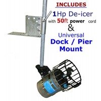 Kasco 1 Hp De-icer w/ 50ft Cord + Universal Dock / Pier Mount - Deicer for Water, Lake, Pond, Marina, Dock, Pier - Model# 4400d50