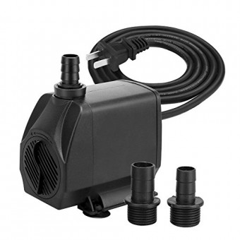 KEDSUM 880GPH Submersible Pump(3500L/H, 100W), Ultra Quiet Water Pump with 13ft High Lift, Fountain Pump with 4.9 ft Power Cord, 3 Nozzles for Fish...