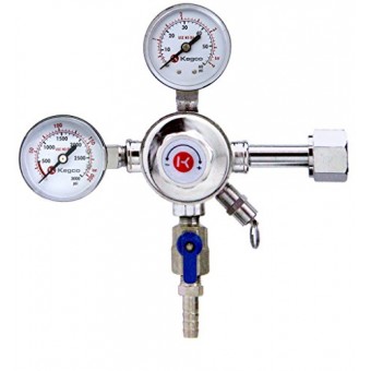 Kegco KC LH-542 Premium Pro Series Dual Gauge Co2 Draft Beer Regulator, Chrome