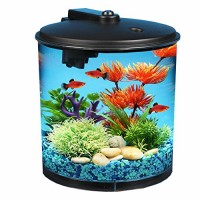 KollerCraft 2 Gallon 360 View Aquarium with Internal Filter and LED Lighting