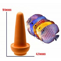 Ceramic Spawning Cone For Discus, Angelfish, Altums Breeding Cones Cave 10" x 4.2" Handmade in FL, USA.