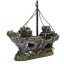 LIAMTU Resin Fishing Boat Aquarium Ornament Plastic Decoration Plant for Fish Tank Accessories