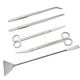 LILYS PET Stainless Steel Aquarium Tank Aquatic Plant Tools Sets (5 IN 1)