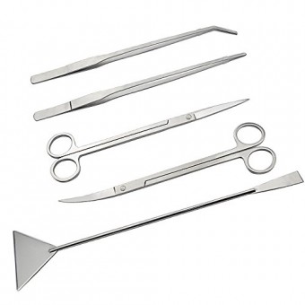 LILYS PET Stainless Steel Aquarium Tank Aquatic Plant Tools Sets (5 IN 1)