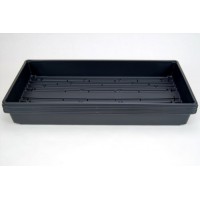 5 Pack of Durable Black Plastic Growing Trays (with drain holes) 20" x 10" x 2" - Planting Seedlings, Flowers, Wheatgrass, Microgreens