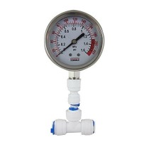 Malida Water Pressure Gauge Stainless For Aquarium Meter 0-1.6MPa 0-220psi Reverse Osmosis System Pump With 1/4