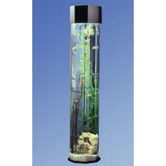 Midwest Tropical Octagon AquaTower 55 Gallon Aquarium Set - 80 in.