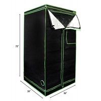 MILLIARD 36" x 36" x 73" 100% Reflective Mylar Hydroponic Grow Tent with Window, Great for Indoor Planting and Early Seedling Starters