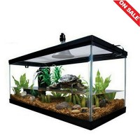 Reptile Habitat Setup Aquarium Tank Kit Filter Screen Lid Bask Lamp Turtle Frog & eBook by Easy2Find
