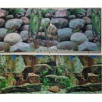 Aquarium Background Decoration 48" x 18.5" 2 Sided Rocky Aquarium