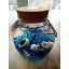 LED Aquarium Marimo Kit - Globe Glass Jar with 2 Aquatic Moss Ball Blue Glass Pebbles Fan Coral Branch and Seashells Office Desk Decor Table Center...