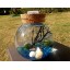 LED Aquarium Marimo Kit - Globe Glass Jar with 2 Aquatic Moss Ball Blue Glass Pebbles Fan Coral Branch and Seashells Office Desk Decor Table Center...