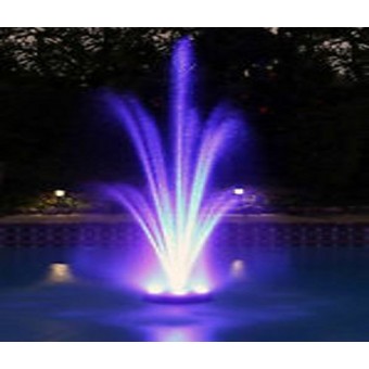 Ocean Mist MAGIC POND FLOATING FOUNTAIN PJ2000-6C Includes 1580 GPH Pump, 360 RBG LEDs in Light Ring, Auto Color Change, Nozzles, 33 Foot Power Cords