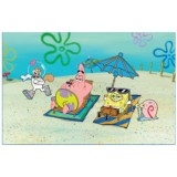 Penn Plax SpongeBob Squarepants Beach Aquarium Background