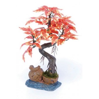 Pennplax Red Bonsai Tree Aquarium Decor, 8-Inch