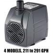 PonicsPump PP29105: 291 GPH Submersible Pump with 5' Cord - 16W… for Hydroponics, Aquaponics, Fountains, Ponds, Statuary, Aquariums & more. Comes w...