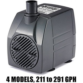 PonicsPump PP29105: 291 GPH Submersible Pump with 5' Cord - 16W… for Hydroponics, Aquaponics, Fountains, Ponds, Statuary, Aquariums & more. Comes w...