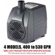 PonicsPump PP40006: 400 GPH Submersible Pump with 6' Cord - 25W… for Hydroponics, Aquaponics, Fountains, Ponds, Statuary, Aquariums & more. Comes w...