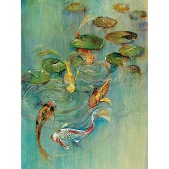 Portfolio Canvas Decor Large Printed Canvas Wall Art Painting, 30 X 40 Inch, Koi at Play, Framed and Stretched Ready to Hang