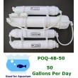 0PPM Portable 50 GPD Reverse Osmosis RO+DI Filtration POQ-4B-50