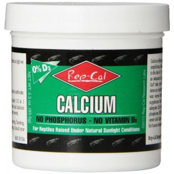 Rep-Cal SRP00220 Phosphorous-Free Calcium Powder Reptile/Amphibian Supplement without Vitamin D3, 3.3-Ounce