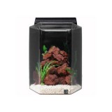 SeaClear 20 gal Deluxe Hexagon Acrylic Aquarium Combo Set, 15 by 15 by 24", Black