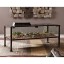 Southern Enterprises Terrarium Display Cocktail Coffee Table, Black with Silver Distressed Finish