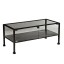 Southern Enterprises Terrarium Display Cocktail Coffee Table, Black with Silver Distressed Finish