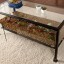 Southern Enterprises Terrarium Display Cocktail Coffee Table, Black with Silver Distressed Finish