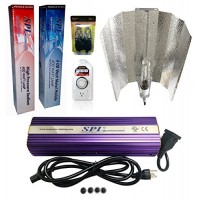 SPL Horticulture Stwk 1000 Hydroponic 400w Watt Grow Light Digital Dimmable HPS Mh System for Plants Gull Wing Reflector Hood Set