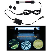 Tmat Waterproof UV Sterilizer Light for Fish Tank Aquarium,110V 6/10/15W LED Aquarium Light Green Killing Water Cleaner for Filter Tank Aquarium 6W