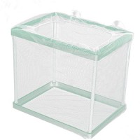 uxcell Aquarium Fish Tank Floating Box Isolation Shrimp Cage Breeding Net White Green