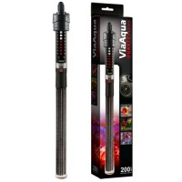 ViaAqua 200-Watt Quartz Glass Submersible Heater with Built-In Thermostat