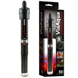 ViaAqua 50-Watt Quartz Glass Submersible Heater with Built-In Thermostat