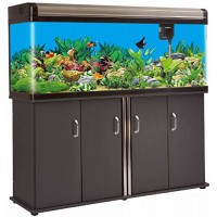 133 Gallon Glass Fish Tank Reef Aquarium, with Filter System, T8 Lighting System, and Cabinet Stand, for Fresh or Salt Water
