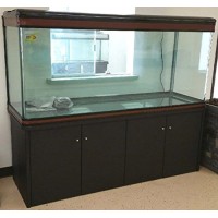 200 Gallon Glass Fish Tank Reef Aquarium, with Filter System, T8 Lighting System, and Cabinet Stand, for Fresh or Salt Water