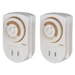 Woods 50006 Indoor 24-Hour Mechanical Outlet Timer, Daily Settings, 2-Pack