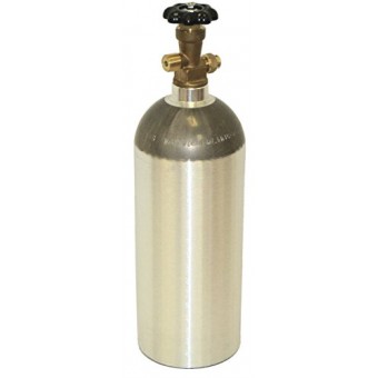 Zebra DNA Luxfer L6X Aluminum CO2 Tanks with CGA320 on/off Valve (Natural, 5 LB)