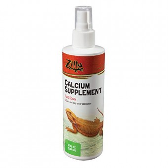 Zilla Reptile Health Supplies Calcium Supplement Food Spray, 8-Ounce