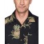 28 Palms Men's Standard-Fit 100% Cotton Hawaiian Shirt, Black Pineapple, X-Small