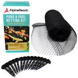 AlpineReach Pond & Pool Netting 15 x 20 ft - DENSE FINE MESH HEAVY DUTY NET | Cover for Leaves | Protects Koi Fish from Birds, Blue Heron, Cats, Pr...