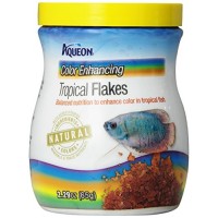 Aqueon Tropical Color Enhancing Flakes Fish Food, 2.29-Ounce