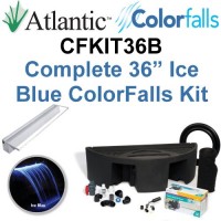 Atlantic Water Gardens CFKIT36B Complete Ice Blue Colorfalls Lighted Falls Kit - 36" Spillway, Basin, Pump, Hose & Fittings