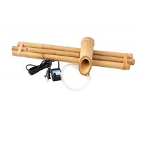 Bamboo Fountain with Pump Large 18 Inch Three Arm Style, Indoor or Outdoor Fountain, Natural, Split Resistant Bamboo, Combine with Any Container to...