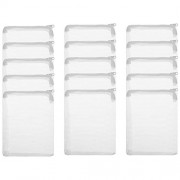 BCP 15 Pieces Nylon Aquarium Filter Media Bag Mesh Filter Bag Net Bag with Zipper White Color 8 x 5.75 inches