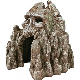Blue Ribbon Exotic Environments Skull Mountain Aquarium Ornament, Small, 5-1/2-Inch by 6-Inch by 6-Inch