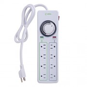 Century 8 Outlet Surge Protector with Mechanical Timer (4 Outlets Timed, 4 Outlets Always On) - White Century 8 Outlet Surge Protector with Mechanical Timer (4 Outlets Timed, 4 Outlets Always On) - White