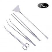 CNSTAR Aquatic plants Stainless Steel tools Convenient Operation Aquascape Scissors Spatula Tweezers Tool Set 4 in 1 for Aquarium Fish Tank Plant CNSTAR Aquatic plants Stainless Steel tools Convenient Operation Aquascape Scissors Spatula Tweezers Tool Set 4 in 1 for Aquarium Fish Tank Plant
